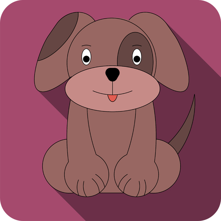 Vector bright burgundy flat dog iconのイラスト素材