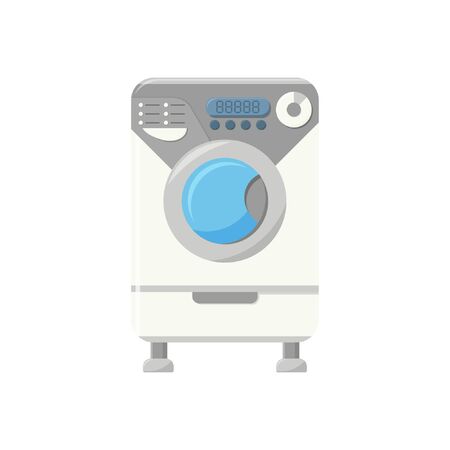 Vector icon. Flat style. Isolated vector illustration on a white background. Washing machine.のイラスト素材