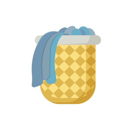 Vector icon. Flat style. Isolated vector illustration on a white background. Basket for dirty pain.のイラスト素材