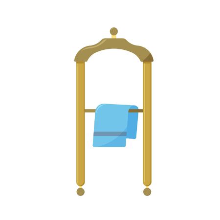 Vector icon. Flat style. Isolated vector illustration on a white background. Clothes hanger with towel.のイラスト素材