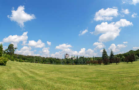 Female St  Panteleimon Monastery in the park Feofania  Kiev, Ukraineの写真素材