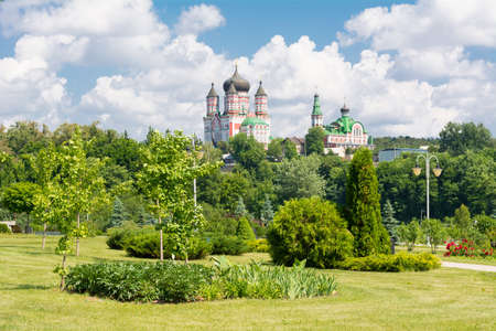 Female St  Panteleimon Monastery in the park Feofania  Kiev, Ukraineの写真素材
