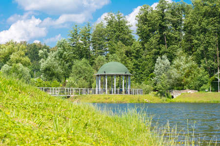 Rotunda at Lake Park Feofania. Kiev, Ukraineの写真素材