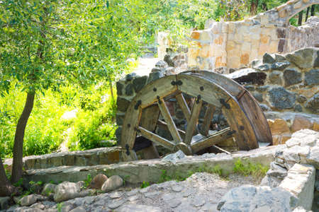 Waterwheel an old ruined millの写真素材
