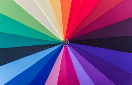 Multicolored umbrellaの写真素材