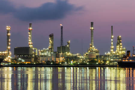 Lanscape of refinery at night