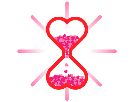 Heart sand glass design iconのイラスト素材