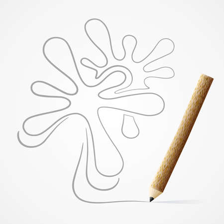 Pencil drawing drop lineのイラスト素材