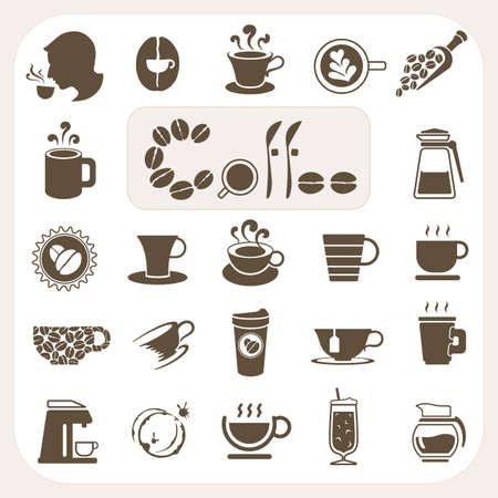 Coffee collection, Vector icons set Coffee collection, Vector icons set