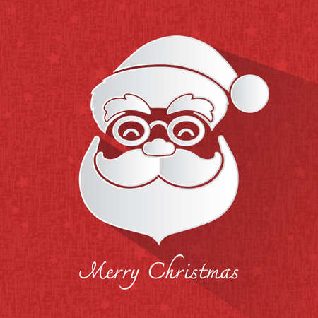 Santa Claus head symbol on red のイラスト素材