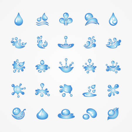 Water drop icons setのイラスト素材