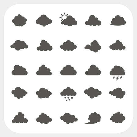 Cloud icons setのイラスト素材