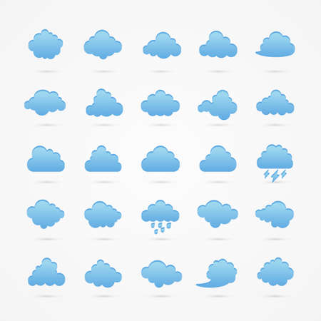 Cloud icons setのイラスト素材