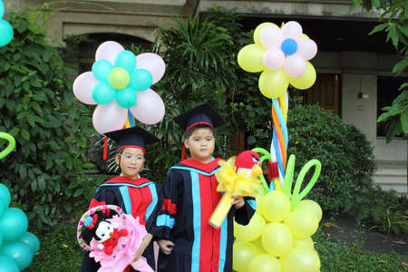 Church day kindergarten certificate Thailand.のeditorial素材