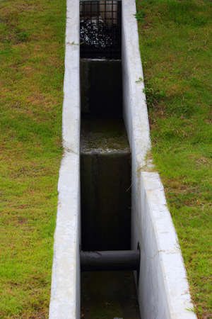 Drainage ditches in the grass の写真素材