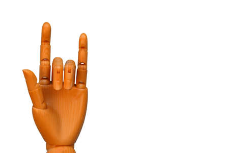 Plastic hand isolated on a white background 