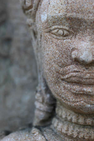 Closeup face Buddha sand sculptureの写真素材