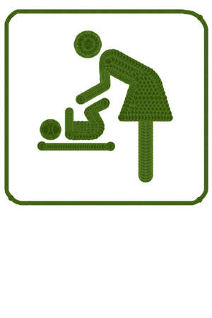symbol for women and baby , baby changing  Create from leaf cutting の写真素材