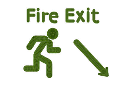 Fire exit.( Icon form leaf concept)の写真素材