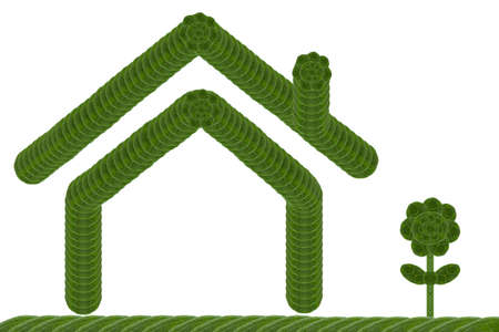Card form leaf house  icon.の写真素材
