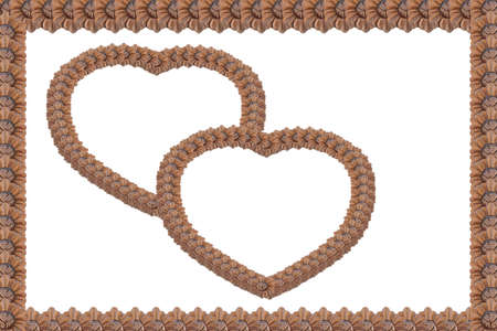 Heart wood carvingの写真素材