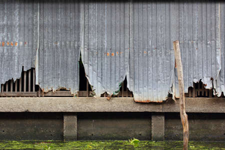 Zinc Fence old canalの写真素材