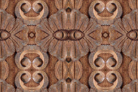 Carved wood wall closeの写真素材