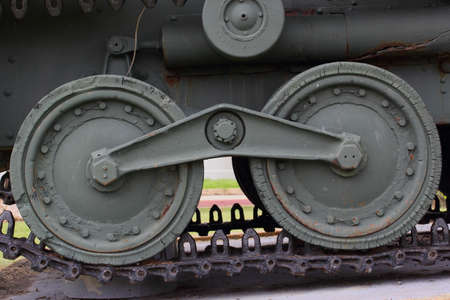 Old wheel tank closeの写真素材