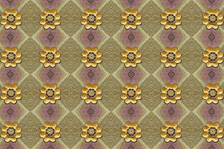 Flower gold and pattern closeの写真素材