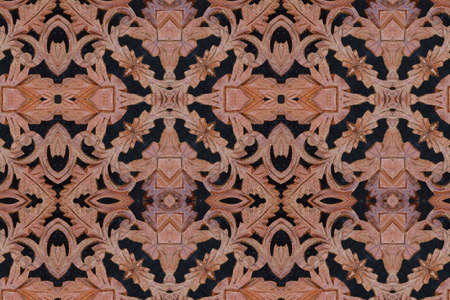 Carved wood wall closeの写真素材
