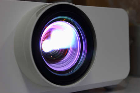 Blue lens projector closeの写真素材