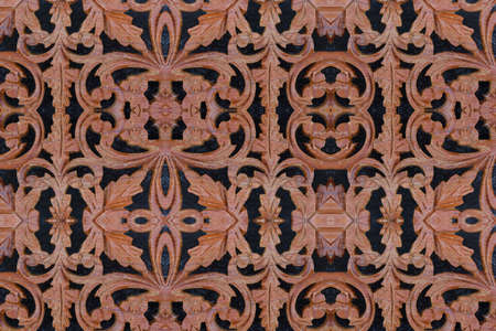 Carved wood wall closeの写真素材
