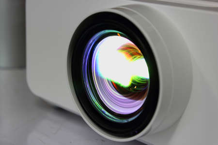 Blue lens projector closeの写真素材