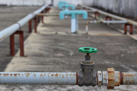Building off the water valve closeの写真素材