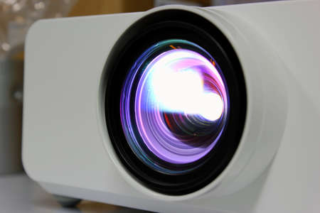 Blue lens projector closeの写真素材