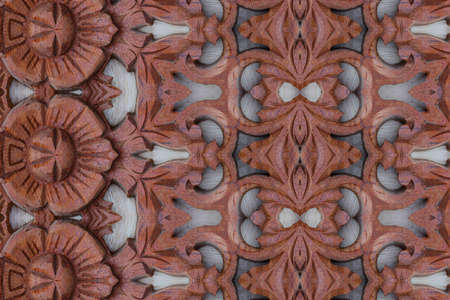 Carved wood wall closeの写真素材