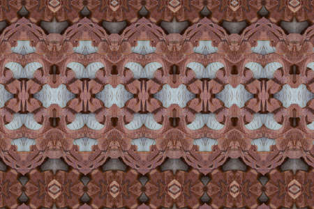 Carved wood wall close