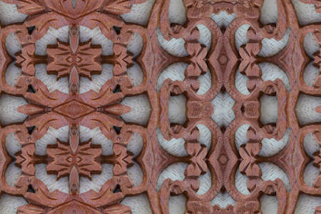 Carved wood wall closeの写真素材