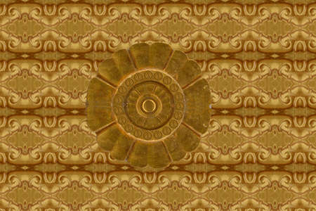 Wood gold carving closeの写真素材