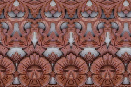 Carved wood wall closeの写真素材