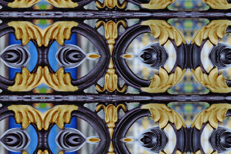 Pattern on metallic gate closeの写真素材