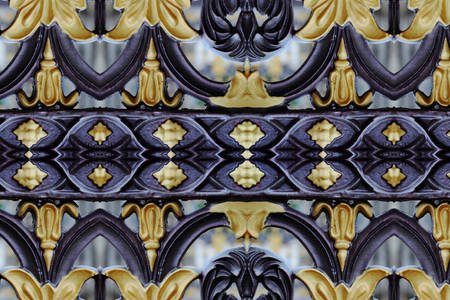 Pattern on metallic gate closeの写真素材