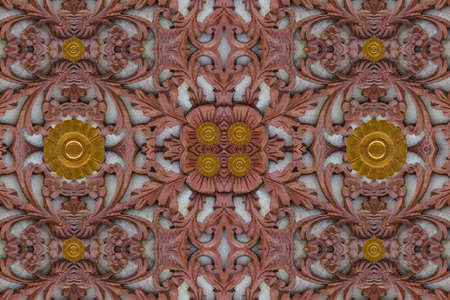 Carved wood wall closeの写真素材