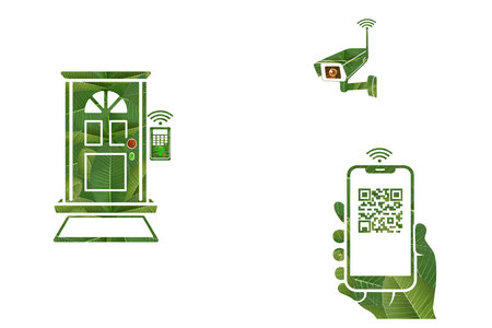 QR Code Mobile Entry with CCTV Camera and Wireless Door Access Reader Security System.