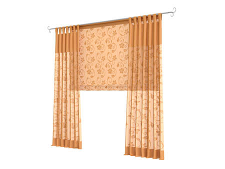 Rendered 3d isolated curtainsの写真素材