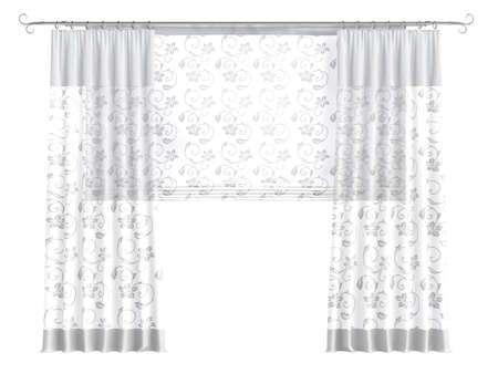 Rendered 3d isolated curtainsの写真素材