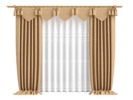 Rendered 3d isolated curtainsの写真素材