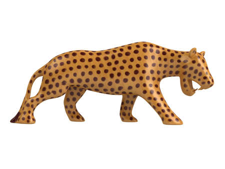 Rendered 3d isolated african animal statuette on white backgroundの写真素材