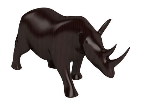 Rendered 3d isolated african animal statuette on white backgroundの写真素材