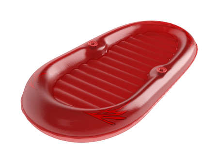 Rendered 3d isolated inflatable raft on white background